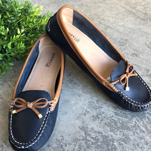 Sperry Shoes - Sperry Navy Leather Katherine Driving Loafers